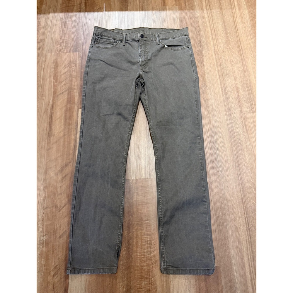 Levis 511 Slim Fit Pants Mens 38x32 Olive Grey Stretch Cotton Denim 5-Pocket